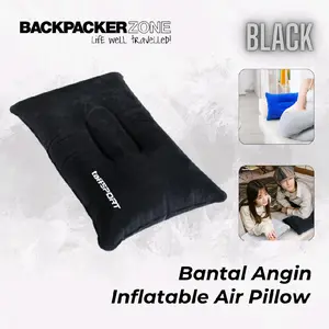 Bantal Angin Inflatable Portable Travel Air Pillow - Traveling Camping - Hitam