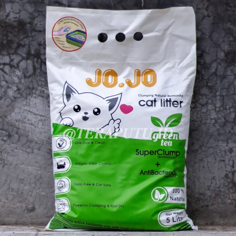 pasir kucing gumpal 5L, Merk jo.jo wangi murah cat litter 5