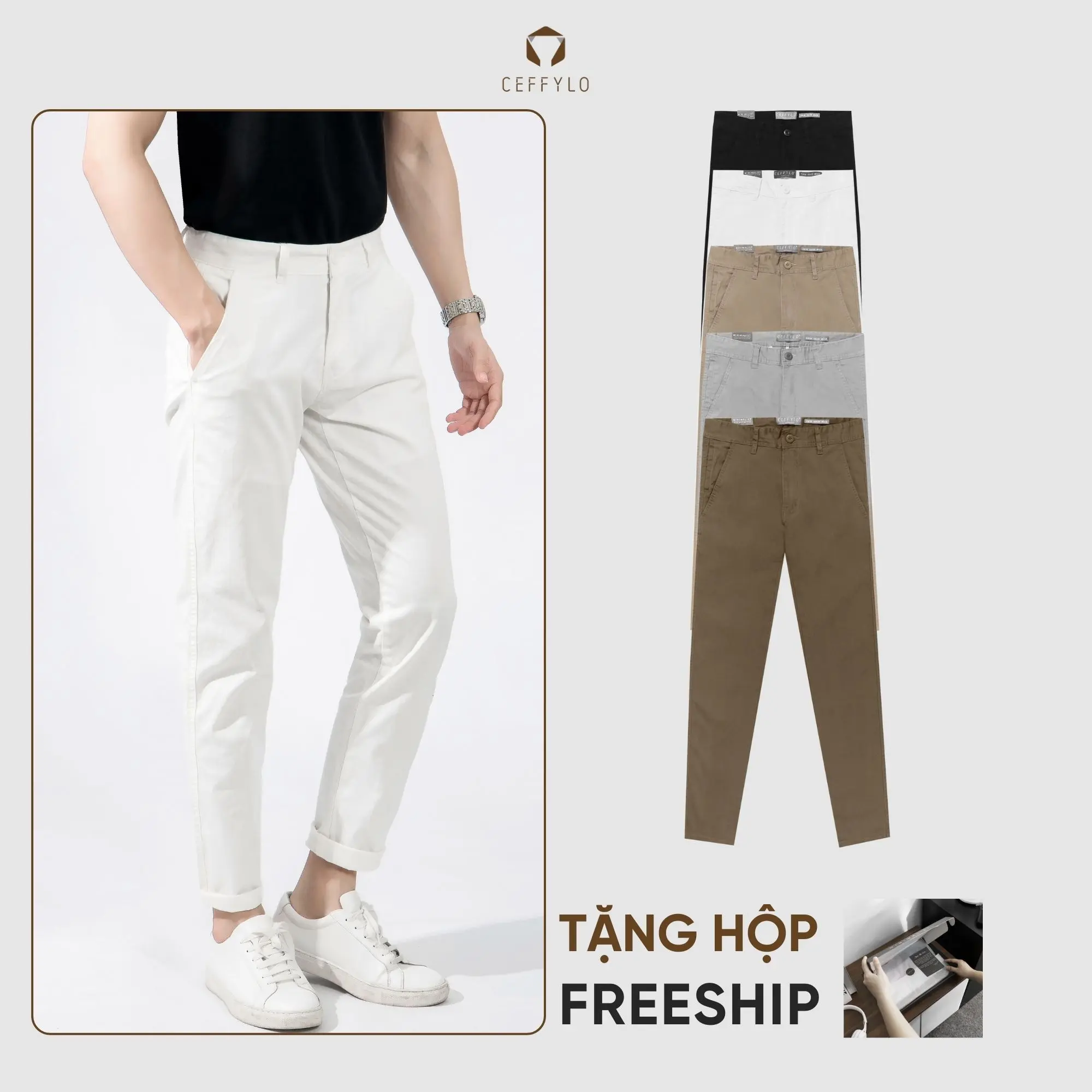 Quần Khaki Trơn Nam Cao Cấp Công Sở, Dáng Basic Phong Cách Trẻ Trung - CHINOS BASIC CEFFYLO
