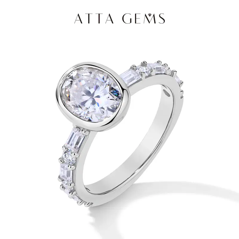 2.0CT Oval Cut D Color VVS1 Fashion Synthetic Moissanite  Beauty Jewelry Ring Anniversary Engagement Gift R155 0