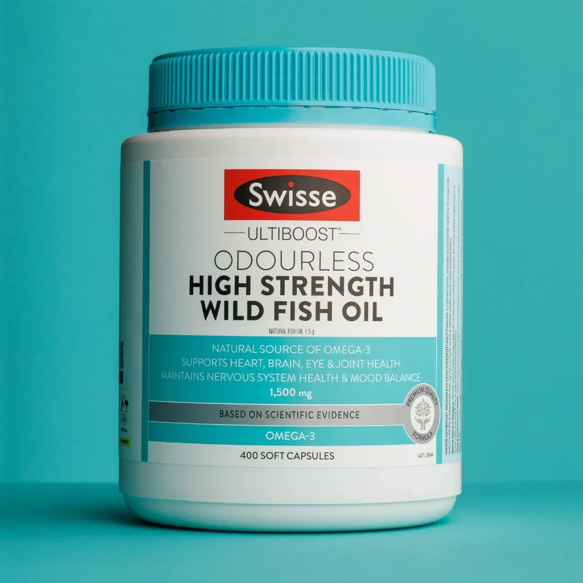 Swisse Odourless High Strength Wild Fish Oil 1500mg, 400 Capsules