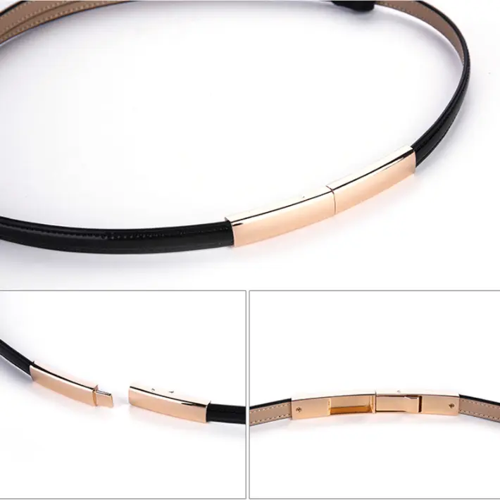 BITZEN Ikat Pinggang Wanita Kulit Imitasi Slim Casual Warna Warni dengan Gesper Belt Outfit  Perempuan 5