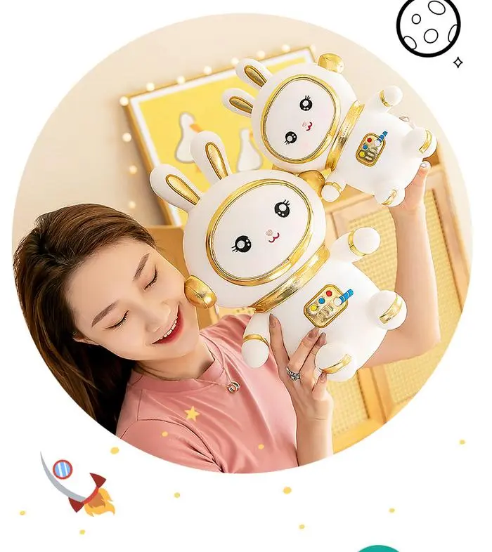 Boneka Bunny Kostum Astronot Bahan Plush 3