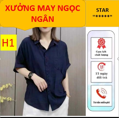 Mẫu -KN-1 - Mẫu áo sơ mi cánh dơi cổ dức, chất liệu tơ xước  mềm mịn mát mặc 4 mùa luôn ( 10 m àu cho các chị  lựa chọn