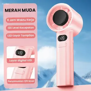 Sonix Mini Fan SF04 Kipas Angin Portable Genggam Strong Cooling Turbo Fan High Speed 120 Gear Wind Digital Display Adjustable Wind 3000mAh | Kekinian