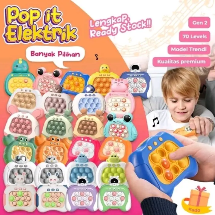 Mainan Anak Quick Push / Pop It Push Bubble Game Challenge Fidget Push Pop toys 1