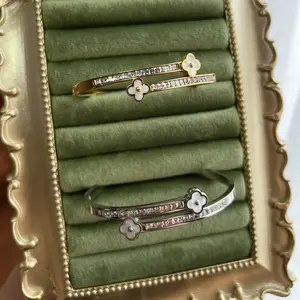 Bangle Permata Bunga Gold Silver Titanium