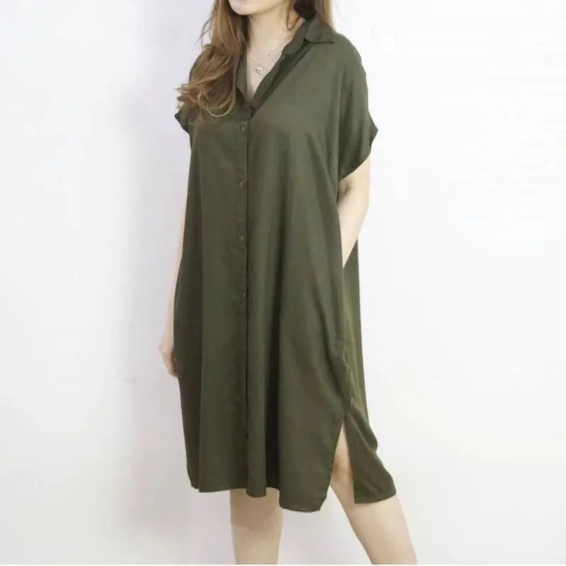 Paket 100Ribuan Dapat 4 Daster Lula Homedress Full Kancing & Saku Aktif Sesuai Foto Nyaman Panjang Santai Kerah Wanita Piyama Garis Busui Katun Bumil Menyusui Tangan Tipis Mewah 1