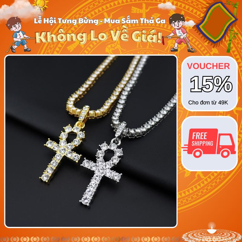 [Mua Là Thích, Không Thích Hoàn Tiền] Dây Chuyền Đính Đá Nam Nữ Unisex Hình Thập Giá  Kuu Clothes Cá Tính Thời Trang - Vòng Cổ Thánh Giá Đá ( Lỗi 1 ĐỔI 1)
