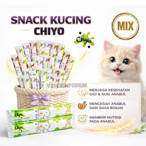 Mix Chiyo Snack Kucing 50/30/60pcs Rasa Daging Asli - Camilan Kucing Basah Sehat & Mengandung Protein Tinggi - Snack Hewan Peliharaan Cat Strip