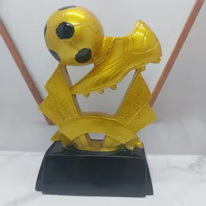 Piala trophy sepak bola futsal topscore sepatu warna emas golden boot tinggi 17 cm