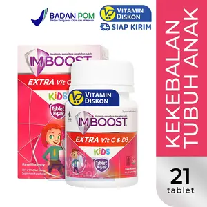 IMBOOST KIDS EXTRA TABLET HISAP - ISI 21 TABLET 0 2 Tahun Ke Atas | Tablet Hisap Peningkat Daya Tahan Tubuh Anak