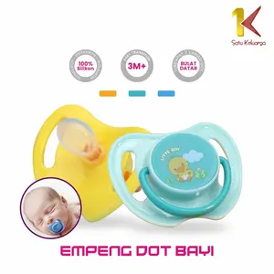 [COD] SK C825 Empeng Dot Bayi Bulat dan Datar Silicone Dengan Penutup Anti Debu BPA FREE