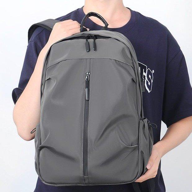 Men and women business simple waterproof and wear resistant nylon backpack multi compartment large capacity 14 inch computer external USB charging port student school bag commuter travel backpack