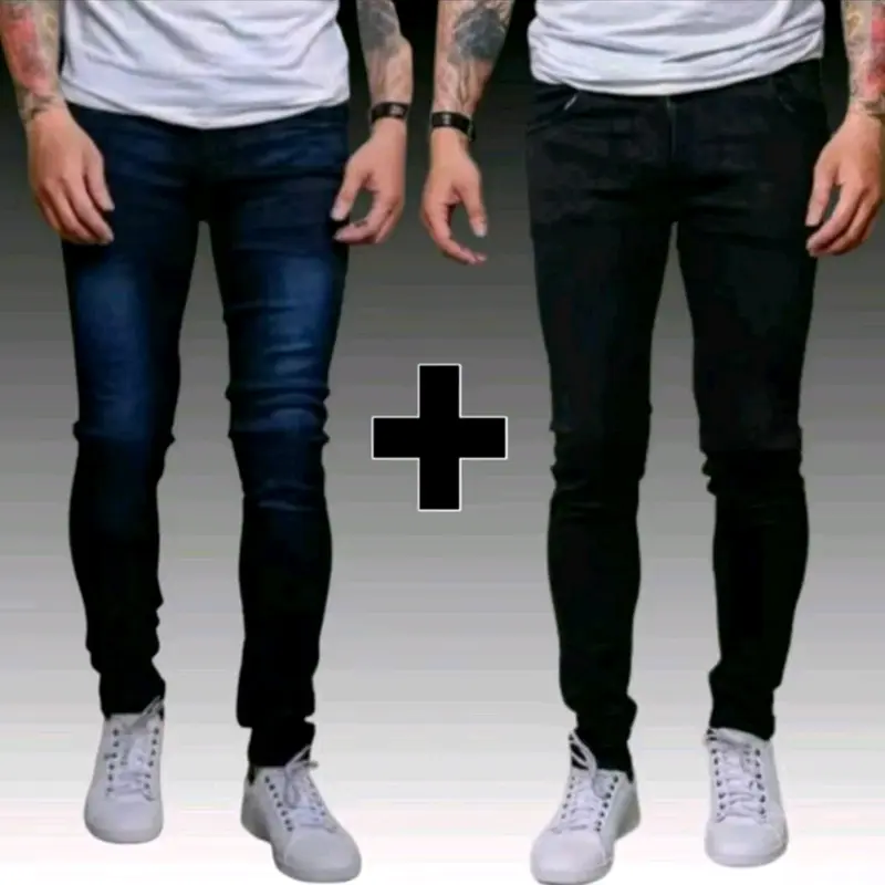 {PROMO PAKET} Beli 1 Gratis 1 Celana Jeans Panjang Pria Slimfit Bahan Soft Jeans Melar Stretch Size 27-38 Hitam Pensil Skinny Cowok 2