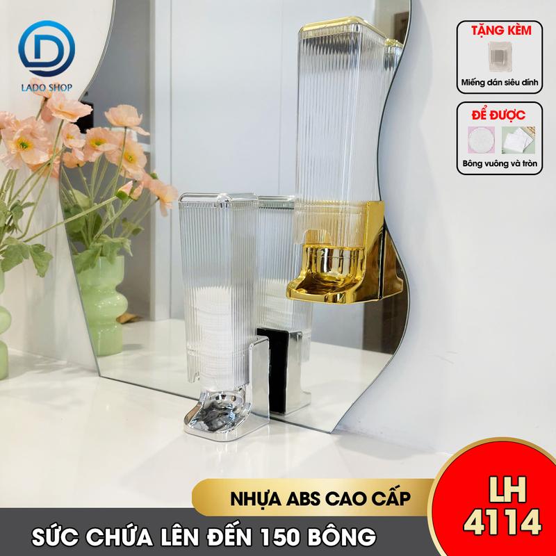 Hộp đựng bông tẩy trang dán tường LH-4114 cho bông tròn và bông vuông