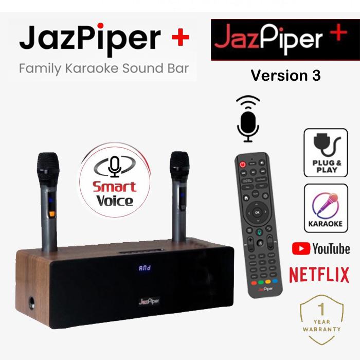 Product Introduction of JazzPiper PLUS V3 Family Karaoke Sound Bar with 2 Wireless Mics and Remote Control Audio Speakers 0
