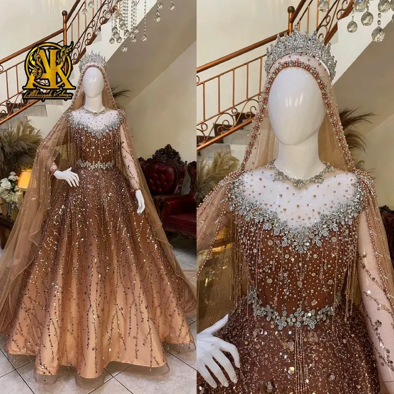 Gaun pengantin barbie luxury gradasi full payet Mewah 0