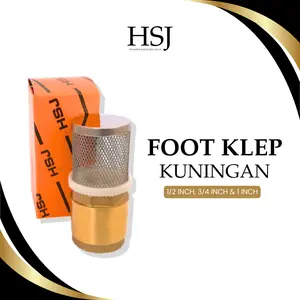 HSJ Foot Klep Kuningan 1/2" 3/4" 1" inch Foot Valve Tusen Klep Footklep / Saringan Bawah Foot