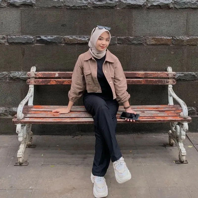 LYORA Shirt Atasan Wanita Outer Casual Linen Crop Top Lengan Panjang Baju Cewek 2