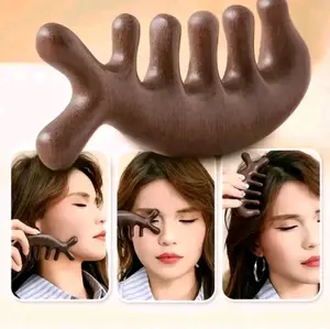 Sisir Pijat Meridian Kayu Cendana  Sisir Pijat Lima Gigi Sisir Meridian Multifungsi Pengerukan Anti-statis Rumah Tangga Anti-penumpahan Anti-statis Terapi Wajah