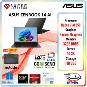 ASUS ZENBOOK 14 OLED UM3406KA RYZEN AI 7 350 32GB 1TB W11+OHS 14.0 OLED