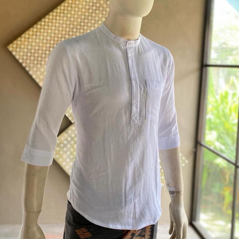 Baju/Kameja putih kancing setengah/kancing 3/lengan setengah•murah•dan nyaman digunakan 2