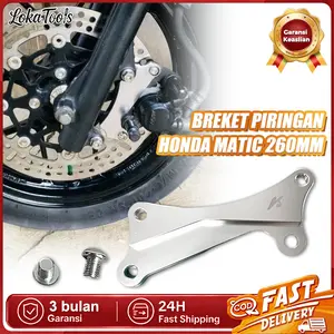 [READY] Braket Kaliper Rem Honda Beat/Vario/Scoopy/Genio | Set Komplit Full CNC 260mm untuk Piringan Depan Belakang - Mudah Pasang