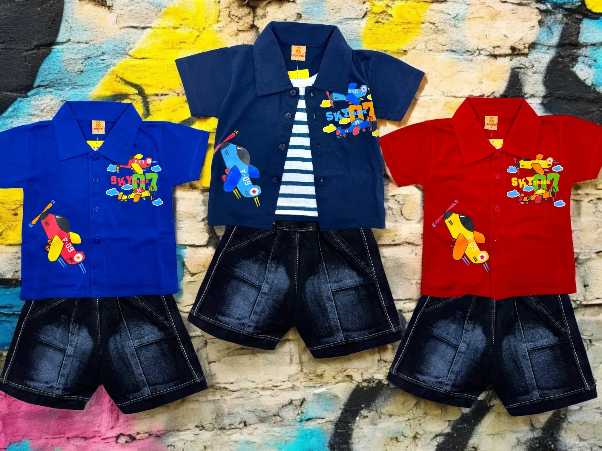 Baju stelan celana jeans kemeja anak laki-laki viral usia 3bulan-4tahun bahan premium dan nyaman di pakai sehari-hari