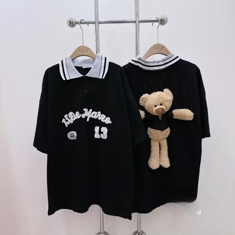 Product Introduction of Áo phông local brand nữ đen hàn quốc mùa hè áo thun girl phố fashion kèm gấu 13