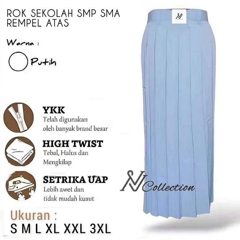 Rok Rempel Panjang Seragam Sekolah Perempuan SMP SMA SMK High Twist 6