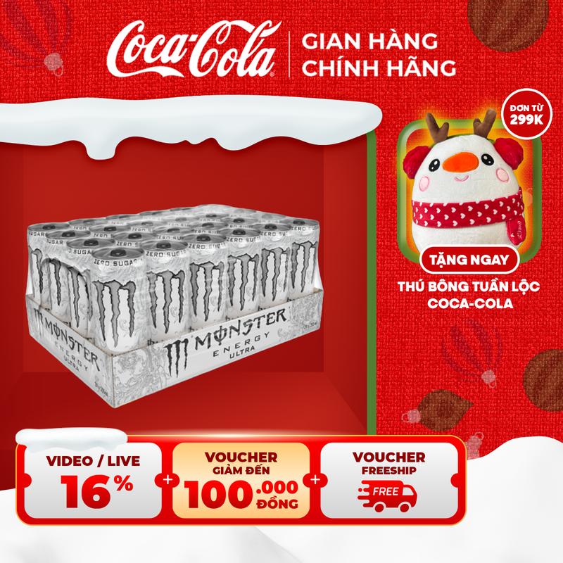  Lốc 24 Lon Nước Tăng Lực Giải Khát Tăng Lực Monster Energy Ultra Zero 355ml Lon Sale 15.12 Coca-Cola Beverages VN_TT 