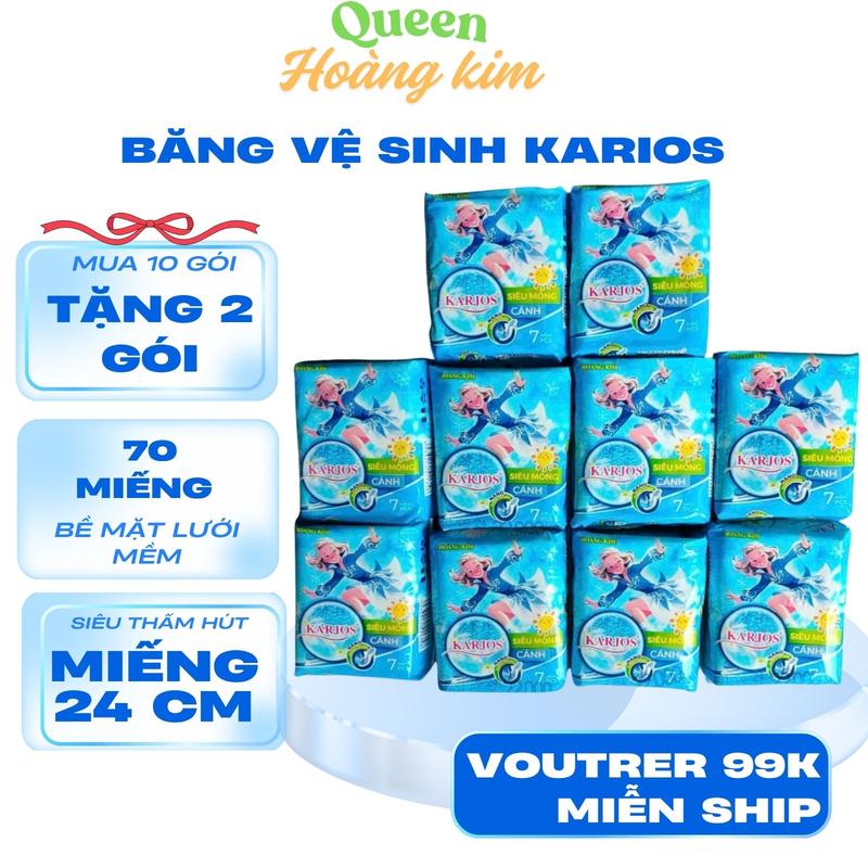    Tặng 2 Gói   10 Gói Băng Vệ Sinh Karios Miếng Kích Thước 24 Cm Bề Mặt Lưới  Êm Mềm Thoáng Nữ Tampon băng  vệ veermoon bvs 