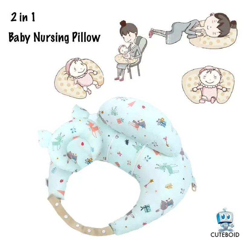 2 in 1 Baby Nursing Pillow U Shaped Maternity Breastfeed Support Cushion