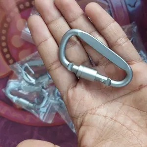 Carabiner 6D Gantungan Aluminium dengan Drat Ulir Safety Lock Tebal