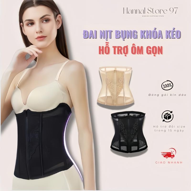 Đai Nịt Bụng Latex - Latex Không Bị Lộ - Đai Latex Khoá Kéo - KK86 | Hannal Store 97