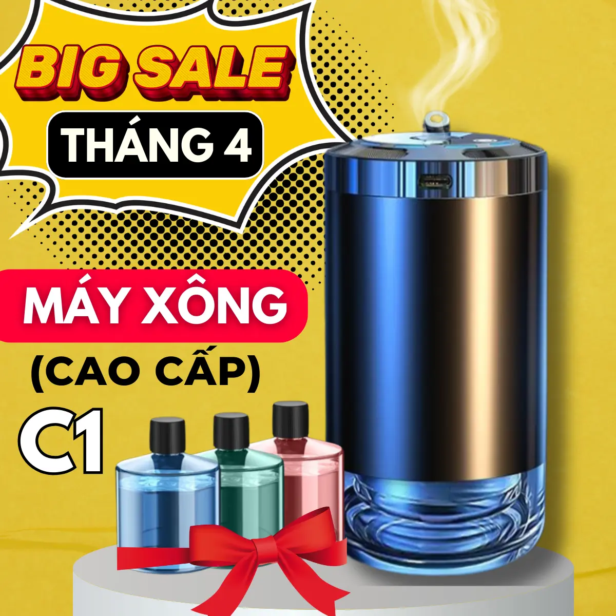 C1-New Máy Xông Tinh Dầu Xe Ô Tô Chính Hãng Máy Phun Sương Khuếch Tán Tinh Dầu, Khử Mùi Hôi Trên Xe Ô Tô - Máy Khử Mùi Xe Hơi