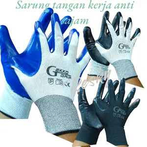 12,6,3, pasang sarung tangan gekko telapak anti sajam, sarung tangan kerja, lateks anti duri