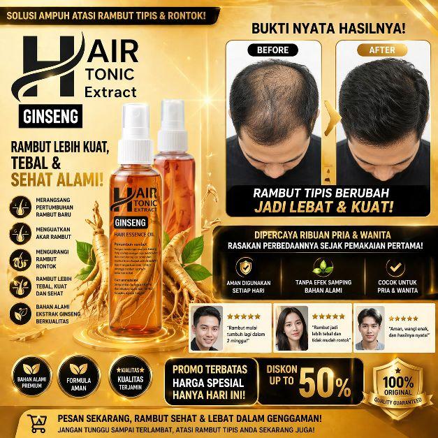 Gratis Ongkir Hair Tonic - Ginseng Extract Penumbuh Rambut Hair Essence Oil Hair Tonic- Perawatan Rambut Rontok Dan Pertumbuhan Rambut  Melebatkan