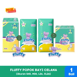 Fluffy Popok Celana Baby Pants Diapers Bayi Celana Ukuran S40 M30 L26 XL26 - Popok Bayi Tipe Celana