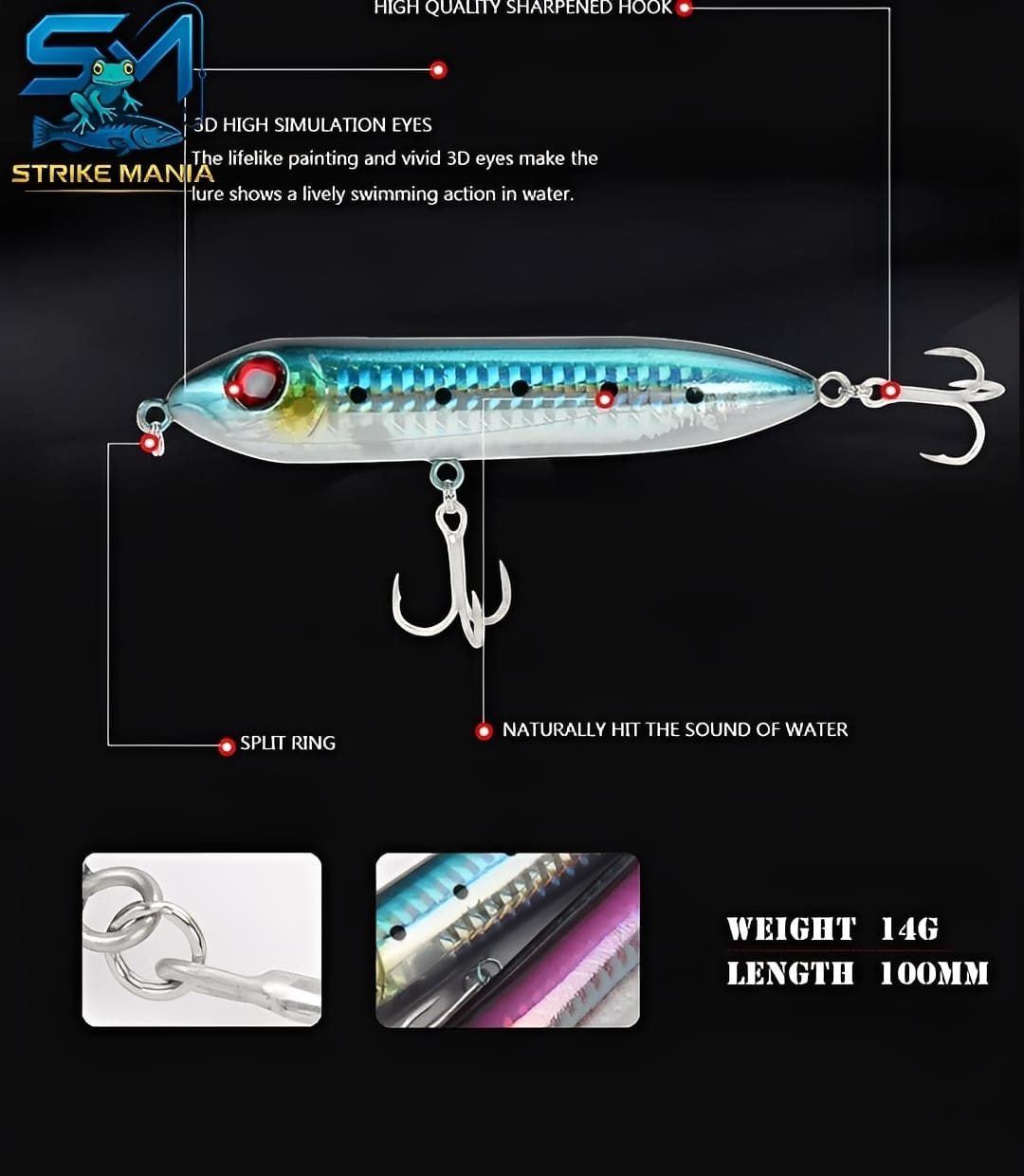 UMPAN CASTING MINNOW PENCIL UKURAN 10CM