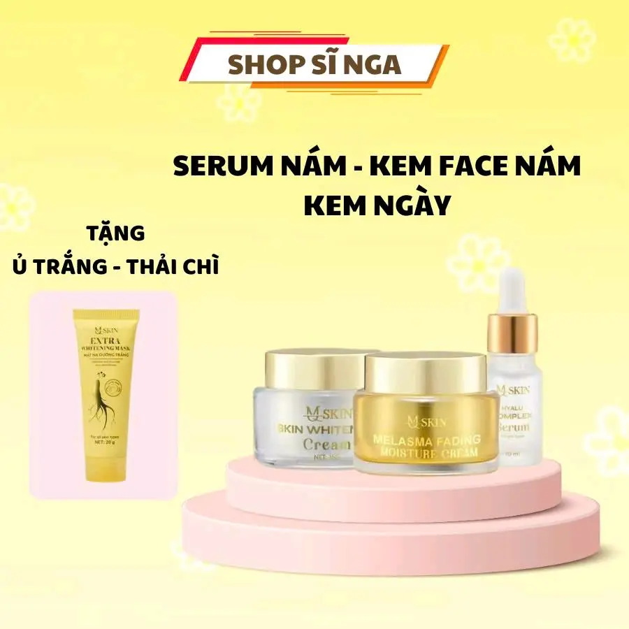 TẶNG 1 Nạ , MQ SKIN [ Combo 3 Sản Phẩm ] Kem Cốt Sâm 15g (Hủ Vàng ) + Kem Dưỡng Ngày 15g (Hủ Trắng ) + Serum 10ml  _ Hổ Trợ Dưỡng Da , Hổ Trợ Mờ Thâm, sạm ,Nám ,Tàn Nhang