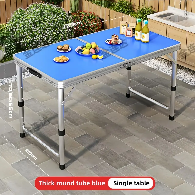 SG Camping Table Foldable Aluminium Alloy Heavy-duty Portable Dining Table /Folding table/Outdoor Table, Lightweight, Round Tube Blue
