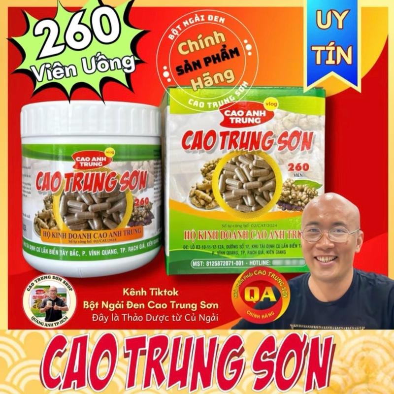 Hũ 260 viên uống bột ngải đen cao trung sơn chính hãng