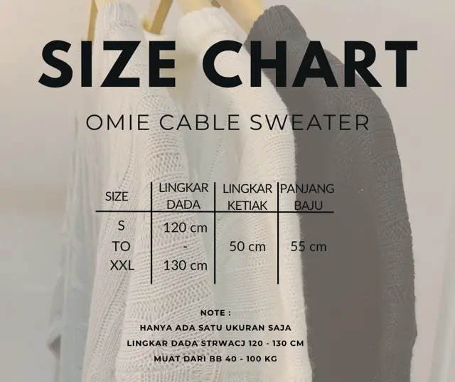 Damawa Cable Sweater Oversize Wanita Fit BB 100 KG Atasan Knitwear Cro Crewneck 5
