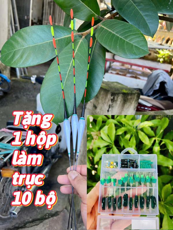 Phao câu cá ngày đêm đổi màu Mỹ Nhân Ngư Thiên Định tặng 1 hộp 10 bộ set trục phiên bản mới ngọn tăm khế ngày đêm