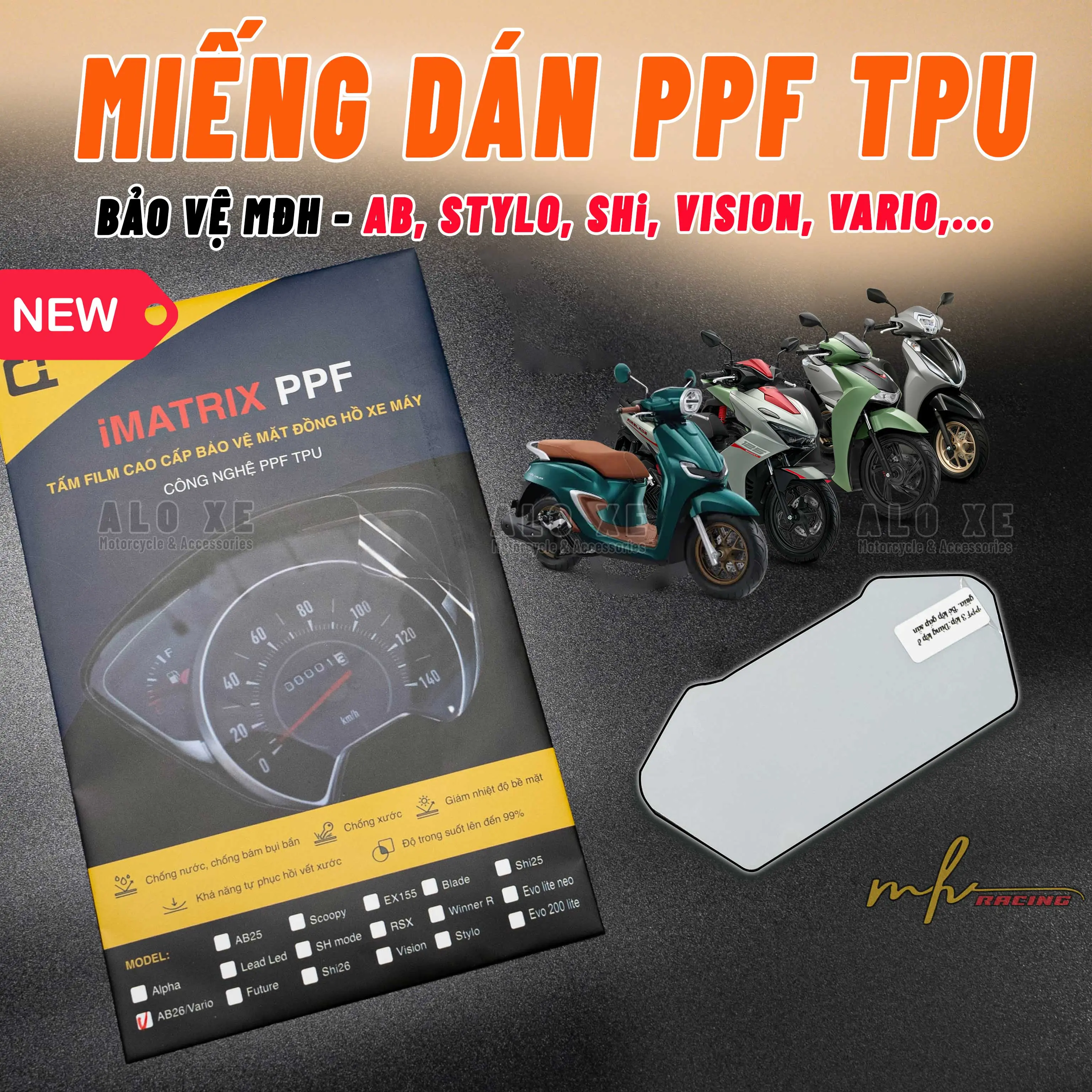 [Tổng hợp các loại xe] Miếng dán PPF cao cấp 3 lớp bảo vệ mặt Đồng hồ cho các dòng xe máy (Đủ dụng cụ để dán), XEM KỸ HƯỚNG DẪN - Nhãn Dán Tem Decal Sticker vario 125 xemay phụ kiện tpu