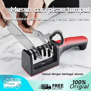 [COD] Batu Asah Pisau Multi Guna Anti Selip Penolong Dapur Hebat Membuat Pisau Lebih Tajam Penggilingan Halus Cepat Hemat Tenaga Kerja Stabil Andal pengasah super pengasah pisau 3in1 tahan karat