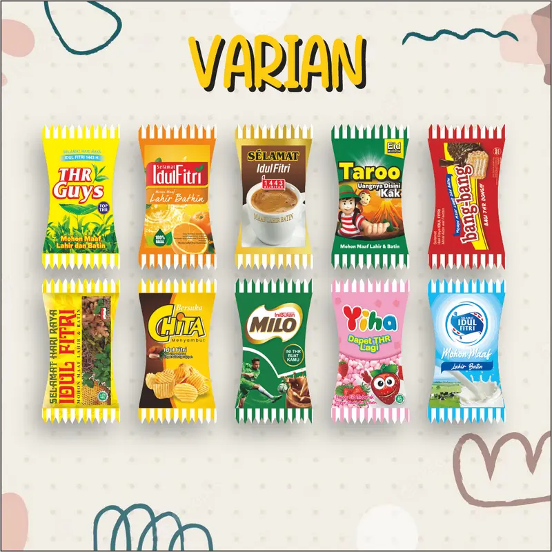 (isi 10 pcs) AMPLOP PERMEN THR LEBARAN DESAIN JAJANAN ANAK VIRAL 1