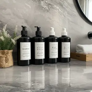 BOTOL GLOSSY LABEL PUTIH, BOTOL PUMP 500Ml BOTOL SABUN CAIR ISI ULANG